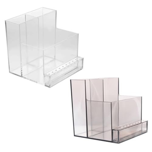 IWOWHERO 2 Stück Nagelfräser Bits Halter Teilig Transparent und Schwarz Langlebiger Nagelbohrer Organizer für Maniküre Praktisches Aufbewahrungsbox für Nagelpflege DIY Nail Art und von IWOWHERO