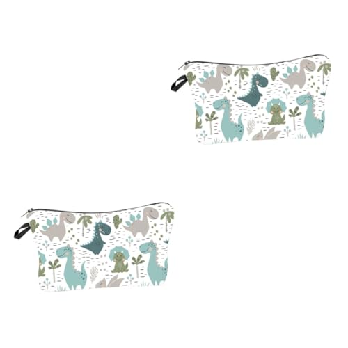 IWOWHERO 2stücke Dinosaurier Druck Kosmetiktasche Multifunktionale Handtasche Für Damen Aufbewahrung Für Make-up Und Reisebedarf Leicht Und Kompakt Langlebiges Material Für von IWOWHERO
