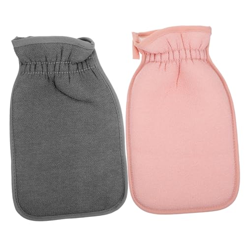 IWOWHERO 2 Stück Peeling Badewaschhandschuhe Weiche Duschhandschuhe mit Fester Struktur Hautfreundlich Sanftes Körperpeeling für Männer und Frauen Effektive Reinigung und Exfolierende von IWOWHERO