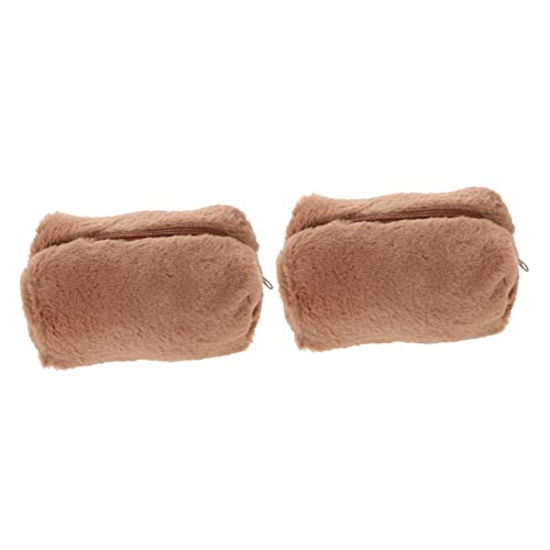 IWOWHERO 2stücke Reise Kosmetiktasche Aus Plüsch Multifunktionale Aufbewahrung Für Toilettenartikel Und Schreibwaren Handliche Und Leichte Make-up Tasche Für Damen von IWOWHERO