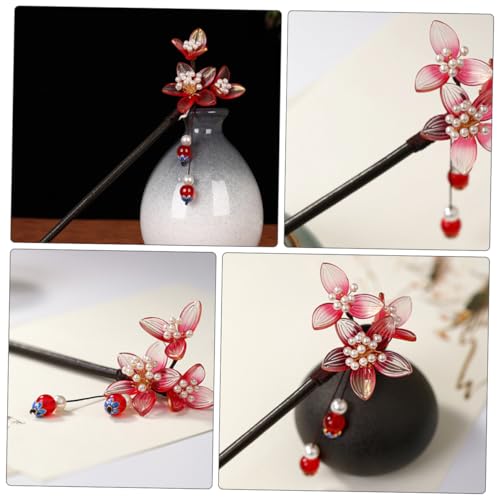 IWOWHERO 2 Stück Retro Haarschmuck Vintage Haarnadeln Chinesischer Stil mit Perlen und Kristall Dangle Charm Leicht und Elegant für Frauen und Zöpfe von IWOWHERO