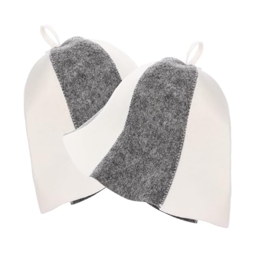 IWOWHERO 2stücke Filz Saunahut Sauna Hut Kopfbedeckung Sauna Kappe Für Damen Mit Langem Haar Haube von IWOWHERO