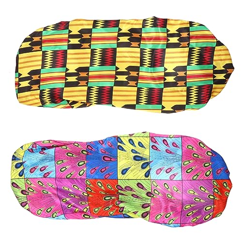 IWOWHERO 2 Stücke Haar Schlaf Haube Hut Haar Hauben Für Lockiges Haar Nacht Schlaf Kappe Glatte Satin Material Abdeckung Frauen von IWOWHERO