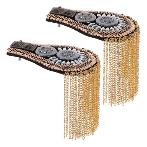 IWOWHERO 2 Stück Schulterbrosche mit Quaste und Kette Teiliges Modischer Schulter Schmuck für Damen Vielseitig Kombinierbar für Party Hochzeit und Festliche Anlässe Stilvolle Abzeichen mit von IWOWHERO