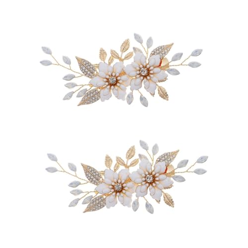 IWOWHERO 2 Stück Seitliche Haarnadeln Perlen Haarspange Perlen Kopfschmuck Haarschmuck Für Braut Hochzeitsdekoration Braut Kopfschmuck Für Hochzeit Gold Labret Schmuck Haarschmuck von IWOWHERO