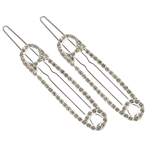 IWOWHERO 2 Stück Sicherheitsnadel Haarklammern Strass Leichte Langlebige Haarspangen für Damen Vielseitiger Haarschmuck für Lange Kurze und Lockige Haare von IWOWHERO