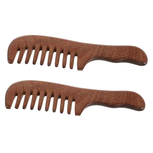 IWOWHERO 2stücke Holzkamm Mit Breiten Zähnen Für Lockiges Haar Entwirrungskamm Antistatisch Für Styling Und Kopfhautmassage Langlebiger Kamm Für Männer Und Frauen von IWOWHERO