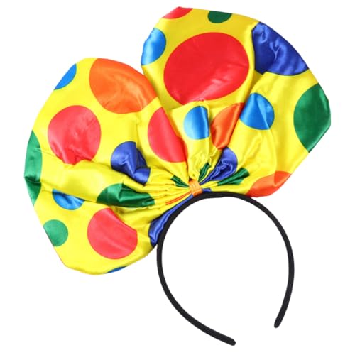 IWOWHERO 2 Stück Teiliges Clown Haarreif mit Großer Schleife Langlebig für Mädchen Geeignet für Kostüm Geburtstagsfeiern Cosplay Zubehör Vielseitig für Haartypen von IWOWHERO