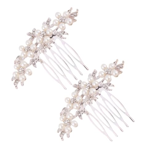 IWOWHERO 2 Stück Teiliges Haarschmuck Funkelnden Perlen Langlebiger Braut Haarkamm für Hochzeiten Tänze und Festliche Anlässe Eleganter Kopfschmuck für Frauen und Mädchen von IWOWHERO