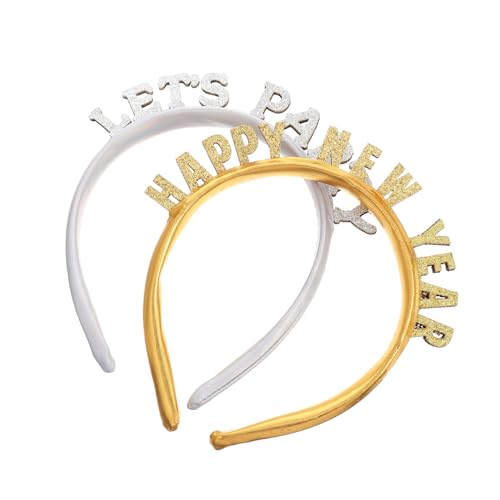 IWOWHERO 2 Stück Teiliges Year Haarband Festival Party Haarreif mit Auffälligem Design Komfortable Langlebige Kopfbedeckung für Silvester Weihnachten und Festliche Anlässe von IWOWHERO