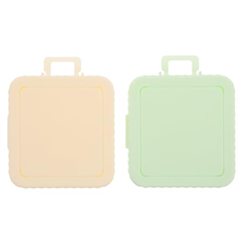 IWOWHERO 2 Stück Tragbare Make up schwamm Aufbewahrungsboxen Atmungsaktive Quadratische Puderquaste Organizer für Reise und Zuhause Platzsparend Robust Hellgrün von IWOWHERO