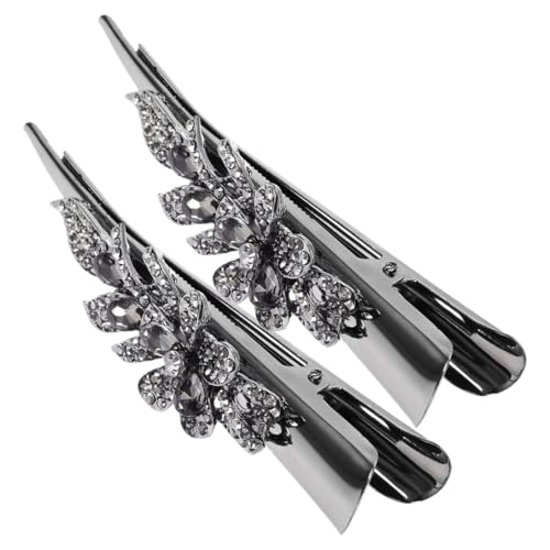IWOWHERO 2 Stück Vintage Große Metall haarspangen mit Funkelnden Strasssteinen Elegante Haarklammern für Damen und Frauen Zuverlässiger Sitz Vielseitig für Alltag und Besondere Anlässe von IWOWHERO