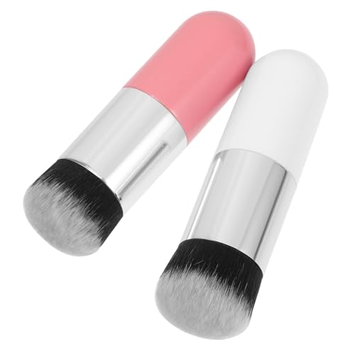 IWOWHERO 2 Stücke Hohe Dichte Für Creme Blending Frauen Synthetische Lose Flüssige Foundation Pinsel Haar Make Up Rouge Puder Gesicht Mit Werkzeug Flauschigen von IWOWHERO
