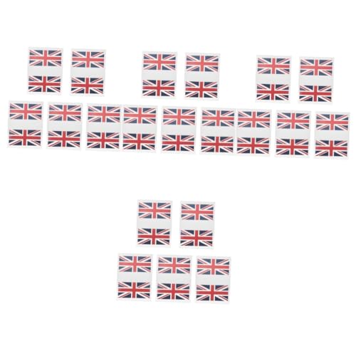 IWOWHERO 20 Sätze Fans UK-Aufkleber Aufkleber mit britischen Flaggen Nationalflaggenkleister flaggen sticker dekorative sticker Aufkleber mit Gesichtsflagge Flaggen-Aufkleber Papier von IWOWHERO