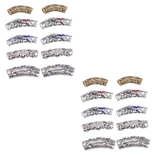 IWOWHERO 20stücke Dreadlock Ringe Aus Legierung Haarzubehör Für Zöpfe Beard Braids Haarschmuck Passend Für Verschiedene Haartypen Und Anlässe von IWOWHERO