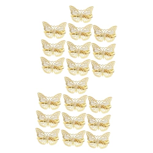 IWOWHERO 20stücke Goldene Legierung Haarspangen Im Schmetterlingsdesign Elegante Stereoskopische Haarklammern Für Mädchen Haaraccessoires Für Feste Und Besondere Anlässe von IWOWHERO