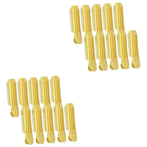 IWOWHERO 20 Stk Lockenstab Rollen Mit Clips Silberne Haarspangen Styler Szene Brötchen Haarschleifen Für Mädchen Netz Mini Entwirrer Frauen Band Zubehör Conditioner Shampoo Trend Yellow Abs von IWOWHERO