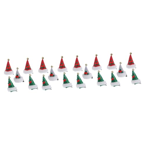 IWOWHERO 20 Stk dekorative Haarspange Weihnachtshaarnadel flauschige Mütze Weihnachtshaarschleifen weihnachtshaarspangen weihnachts haarspangen weihnachtsdeko Kopfschmuck für Mädchen von IWOWHERO