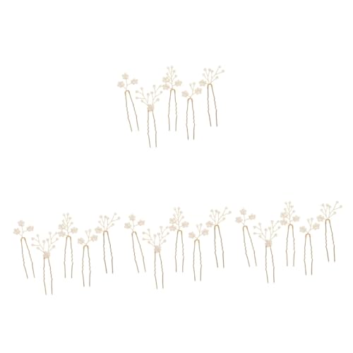 IWOWHERO 20 Stück Braut Haarschmuck Perlen Haarschmuck Perlen Haargabel Perlen Haarspange Hochzeit Kopfschmuck Für Braut Braut Haarspange Perlen Haarkamm Haarnadel Tiara von IWOWHERO