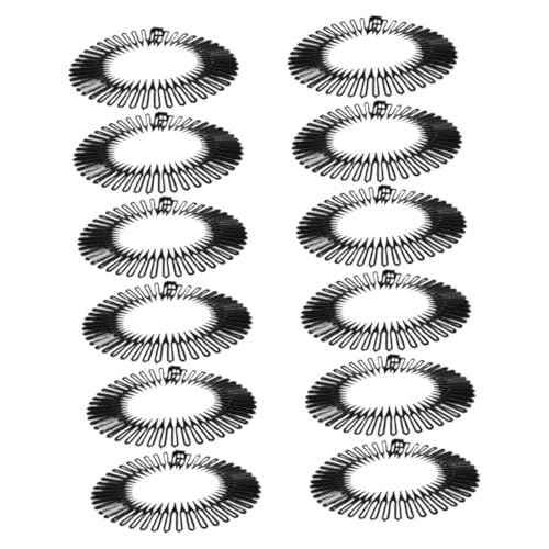 IWOWHERO 20 Stück Teiliges Elastisches Haar Stirnband Flexibler Unsichtbarer Rundkamm aus Abs Bequemes Stretch Haarband für Damen Hält Strähnen Sauber Klassisch Schwarz Geeignet für Alltag von IWOWHERO