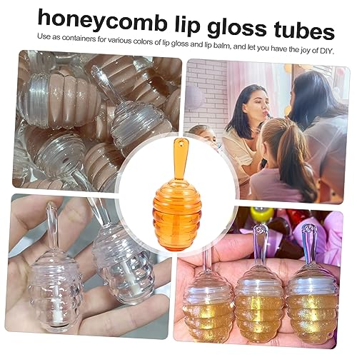 IWOWHERO 20 Stück Teiliges Nachfüllbare Lippenbalsam Behälter Honigtopf Design Braun Mini Lip Gloss Tuben aus Hochwertigem Kunststoff Wiederverwendbar für DIY Lippenbalsam Reise und von IWOWHERO