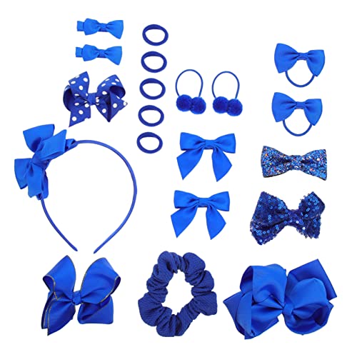 IWOWHERO 20stücke Blaue Haaraccessoires Für Mädchen Haarschleifen Haarclips Haarspangen Scrunchies Haargummis Haarbögen Haarclips Mit Schleifen Haarzubehör Für Haarschmuck Blau von IWOWHERO