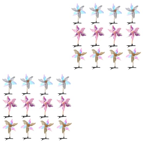 IWOWHERO 24stücke Windmühlen-haarspangen Für Mädchen Glitzer-haaraccessoires Mit Rotierenden Windmühlen Bunte Haarschmuck Für Süße Frisuren Für Partys Und Freizeit von IWOWHERO