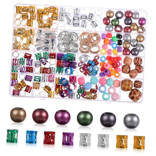 IWOWHERO 278 Teiliges Haarschmuck für Braids mit Spiralclips Perlen und Haarring Accessoires Flexible Dreadlocks Schmuckstücke für Damen und Herren Vielseitige Flecht und Zopfdeko von IWOWHERO
