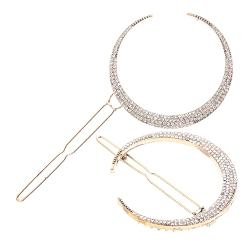 IWOWHERO 2St Mond Haars pange Sterne Haarschmuck Mond Haarteil Haarspangen für Damen kinder haarspangen silberner Anzug Mädchenschmuck dekorative Haarnadeln seitliche Haarspange von IWOWHERO