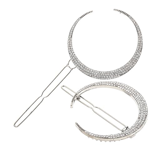 IWOWHERO 2St Mond Haars pange geometrische Mond-Haarspangen vintage schmuck haarschmuck Haarspangen für Damen stern haarspange Haarnadeln für seitliche Haarspange Haarnadel von IWOWHERO