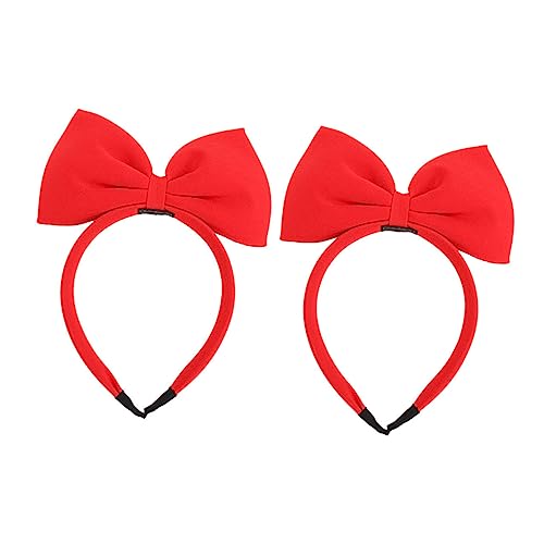 IWOWHERO 2st Schleife Stirnband Bowknot-stirnband Für Kleine Mädchen Kopfschmuck in Schleifenform Weihnachten Stirnband Mit Schleife Weihnachtsstrumpf Stuffers Haar Geschenk Fräulein Stoff von IWOWHERO