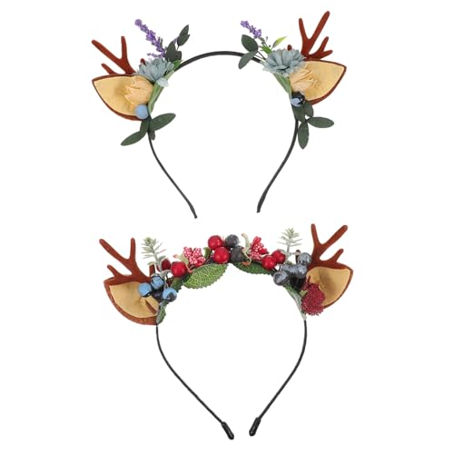 IWOWHERO 2St Weihnachtsstirnband Kopfschmuck Rentiergeweih für Kinder christmas haarreif christmas headband Fee Kopfschmuck Haarschmuck kinder haar schöne Haartracht von IWOWHERO