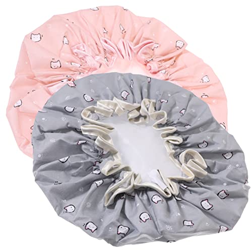 IWOWHERO Bade-haarhaube Mit Gummiband Für Damen Herren Jungen Und Mädchen 2er-pack Wiederverwendbare Duschhauben Doppellagiges Design Sicher Für Reisen Und Den Täglichen Gebrauch von IWOWHERO