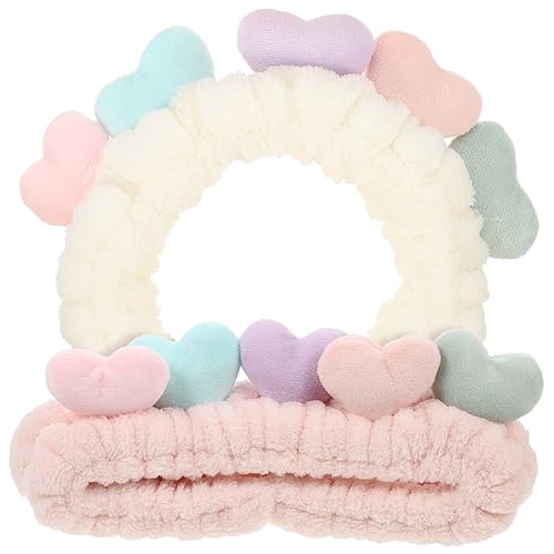 IWOWHERO 2stücke Herz-stirnband Stretch Für Gesicht Waschen Make-up Frauen Mädchen Haar Zubehör Accessoires Zum Sport Yoga Masken Baden von IWOWHERO