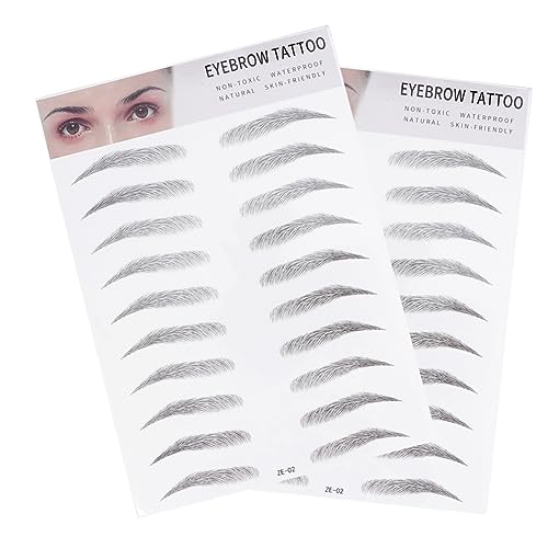 IWOWHERO 2stücke Augenbrauen Aufklebbar Künstliche Augenbrauen-imitation Transfer-sticker Für Männer Und Frauen Haarähnliche Einfach Anzuwendendes Schwarz von IWOWHERO