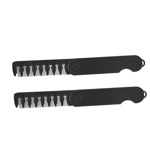 IWOWHERO 2 Stück Tragbarer Klappkamm für Männer und Frauen Breitzahniger Ölfester Haarkamm Kompakter Taschenkamm für Pflege und Styling für Zuhause und Unterwegs von IWOWHERO