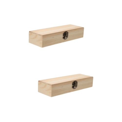 IWOWHERO 2 Stücke Box Chic Schreibtisch Organizer Bleistift Fall Bleistift Lagerung Boxen Holz Stift Versorgung Für Studenten von IWOWHERO