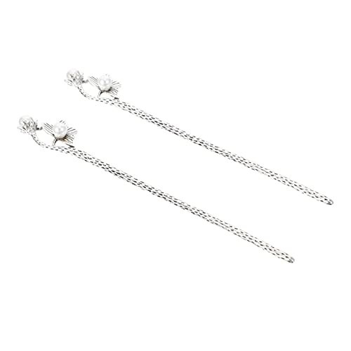 IWOWHERO 2pcs Silber Haarnadel Stick Haar Stäbchen Chinesischen Stil Haar Styling Für Frauen Mädchen Retro von IWOWHERO