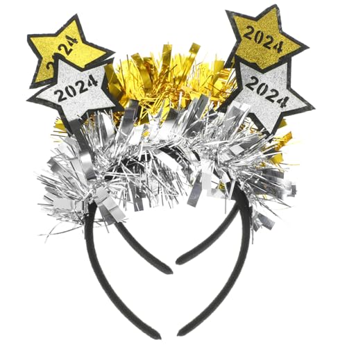 IWOWHERO 2stücke Glitzernde Sternen-party-headbands Für Silvester Festliche Haaraccessoires Für Frauen Für Neujahrsparty Und Feiertage Bequem Und Langlebig von IWOWHERO
