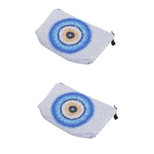 IWOWHERO 2st Augenbeutel des Teufels Kulturbeutel Mit Reißverschluss Reise-Make-up-Set Make-up-Organizer-Tasche Reise-toilettenartikel-Organizer Kulturbeutel Für Die Reise Polyester Silver von IWOWHERO