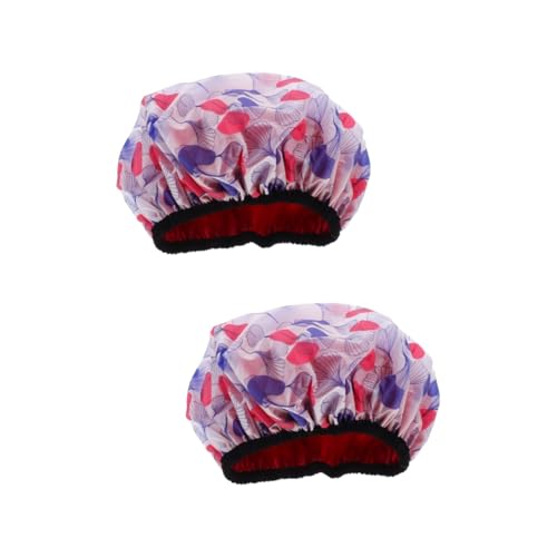 IWOWHERO 2 Stücke Duschhaube Für Frauen Weiche Motorhaube Badekappe Elastische Haarabdeckung Zum Duschen von IWOWHERO