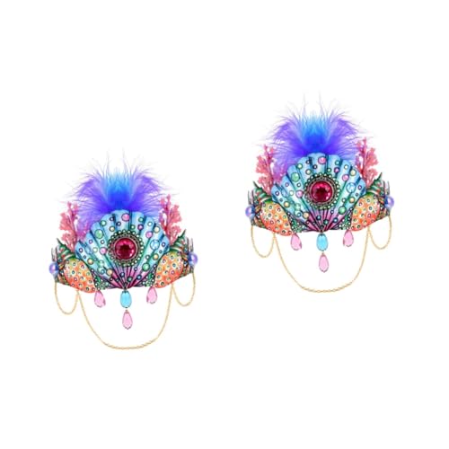 IWOWHERO 2stücke Halloween Haarband Krone Feder Kostümzubehör Für Frauen Fotorequisiten Für Partys Und Feiertage Leicht Und Bequem Zu Tragen von IWOWHERO