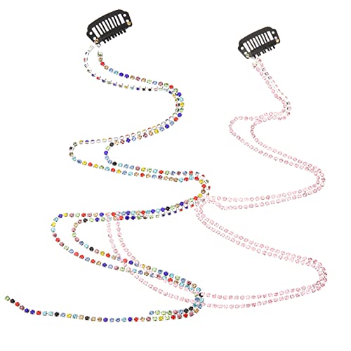 IWOWHERO 2stücke Haar Ketten Quasten Haarschmuck Für Frauen Ponytail Haar Accessoires Modische Strass Haarspangen Für Partys Hochzeiten Und Besondere Anlässe von IWOWHERO