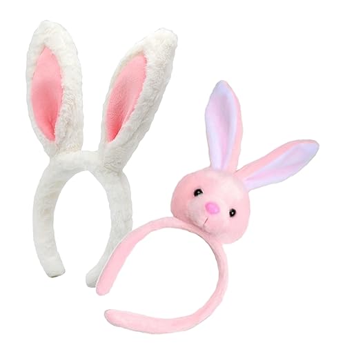 IWOWHERO 2St Hasenohr Stirnband Kaninchen-Cosplay-Haarband Hasenhaarband Hasenohren für Kinder geschenk empfindlich schmücken Requisiten Kopfbedeckung Mädchen Kleid Stoff von IWOWHERO