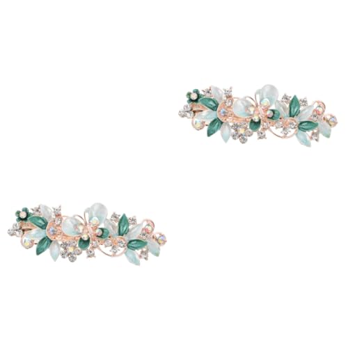 IWOWHERO 2st Hochzeit Haarspange Clip Für Haare Hochzeitskopfschmuck Für Die Braut Kopfbedeckungen Für Die Braut Haarspange Für Frauen Hochzeit Haarnadel Strass-kopfschmuck Haarnadeln Green von IWOWHERO