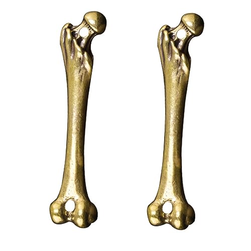 IWOWHERO 2st Knochen Anhänger Ornamente Hängender Schlüsselanhänger Aus Knochen Einzigartiger Anhänger Aus Knochen Schlüsselanhänger Mit Handtaschenanhänger Auto-gadgets Golden Messing von IWOWHERO