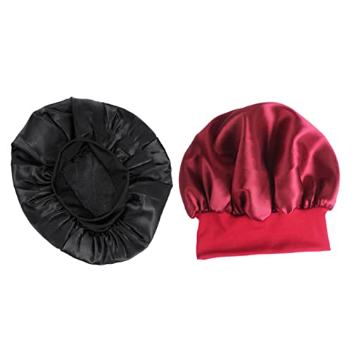 IWOWHERO 2st Nachtmütze Haarschutzmütze Männer Stirnband Herren-stirnband Bandanas Für Frauen Mütze Für Männer Lockiges Haar Seidenstirnband Duschhut Duschhaube Schlafen Polyester Fräulein von IWOWHERO