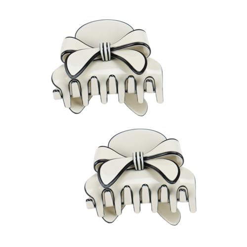 IWOWHERO 2st Schnapp Dir Einen Pferdeschwanz Großer Klauenclip Krallenclips Für Mädchen Kiefer Haarspangen Bogen Haarspange Für Frauen Dutt Haarspange Haarspangen Für Damen Acetatfolie Weiß von IWOWHERO