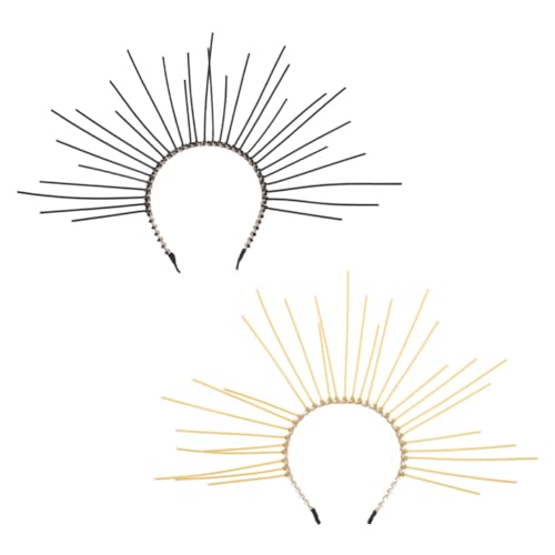 IWOWHERO 2st Stirnband Mit Reißverschluss Zarte Haarreifen Cosplay -kostüm Abschlussball Requisiten Make-up- Bananen-haarklammern Rosa Festival-haarband Gothic Haarschmuck Metall von IWOWHERO