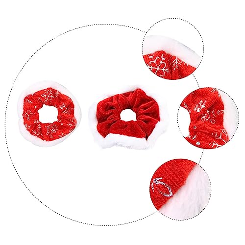 IWOWHERO 2St Weihnachtshaargummi rote scrunchies für haare Kopfbedeckung für Damen weihnachtsdeko Tiara frauen haarbänder Party-Kopfschmuck Weihnachten Haarseil Stirnband schmücken Fräulein von IWOWHERO